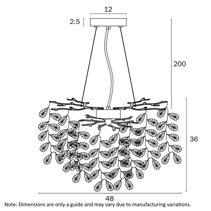 Telbix Molena 6 Light Pendant Dimensions