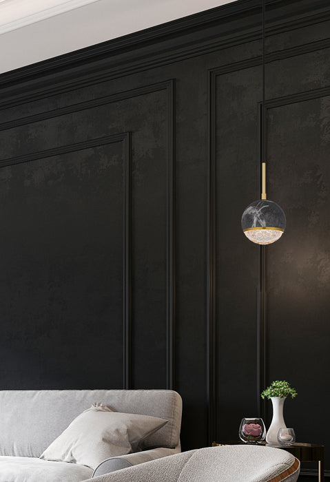 Telbix Oneta 1 Light Pendant Black Lifestyle Image