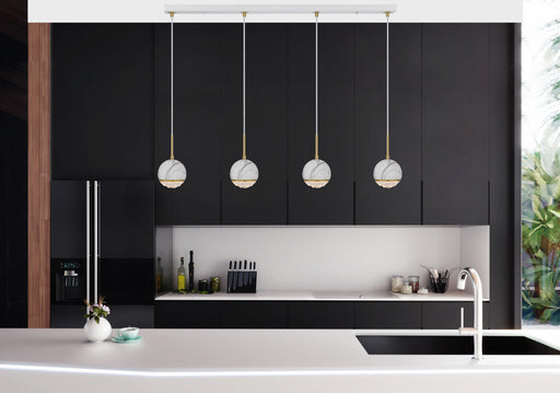 Telbix Oneta 4 Light Pendant White Lifestyle Image