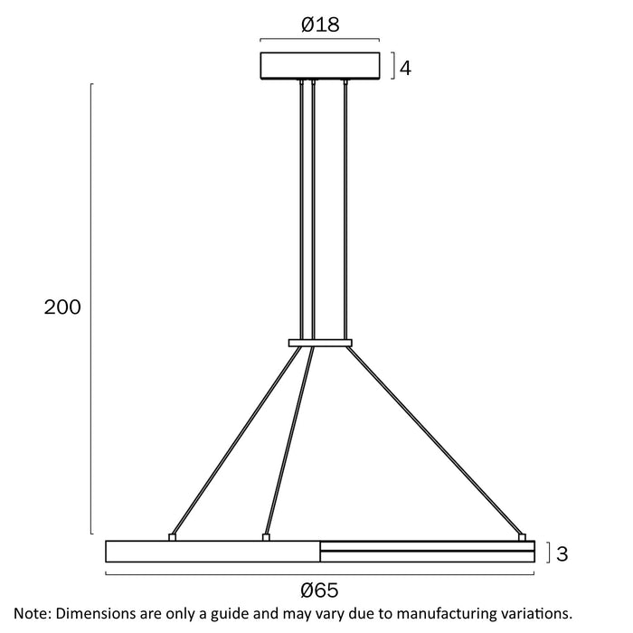 Telbix Ostrom 65cm Pendant Light Dimensions