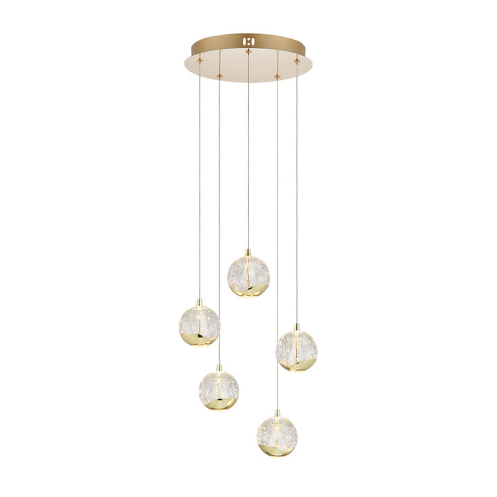 Telbix Segovia 5 Light Pendant Gold