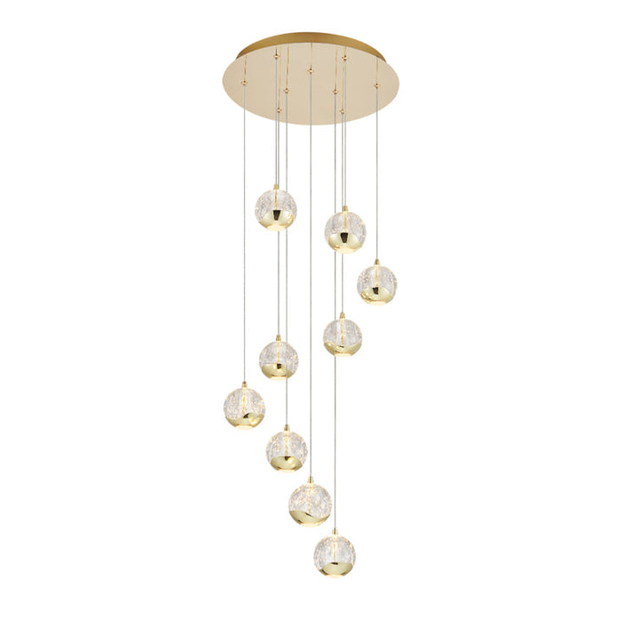 Telbix Segovia 9 Light Pendant Gold