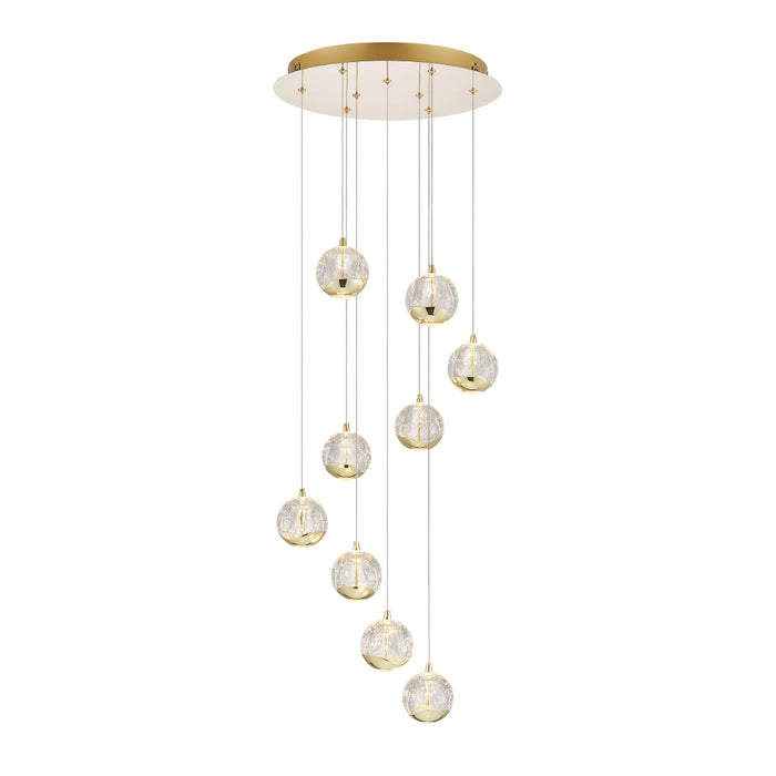 Telbix Segovia 9 Light Pendant Gold