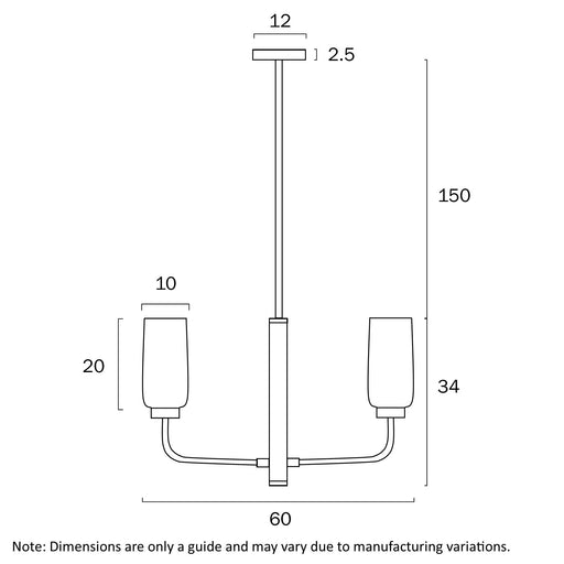 Telbix Sebring 4 Light Pendant Dimensions