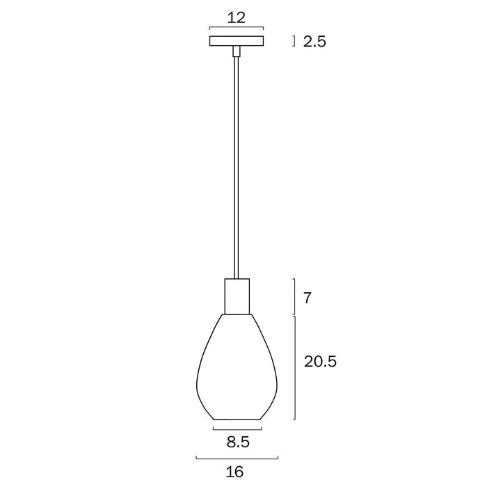 Telbix Tresor 1 Light Pendant Dimensions