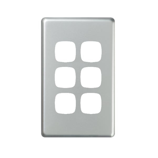 Excel Cover plate 6g switch matt silver