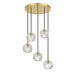 Telbix Zaha 5 Pendant Light Antique Gold