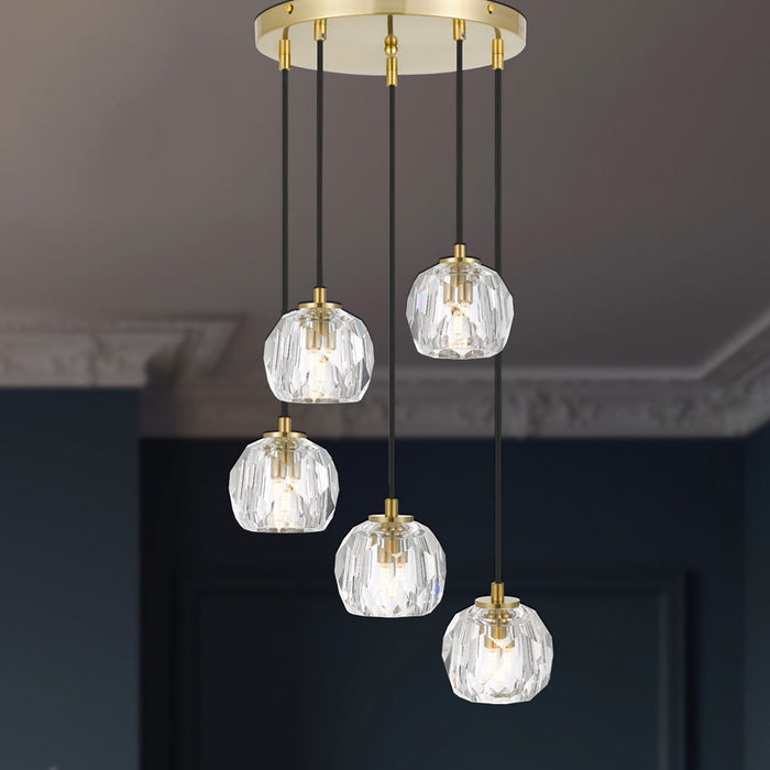 Telbix Zaha 5 Pendant Light Antique Gold Lifestyle Image