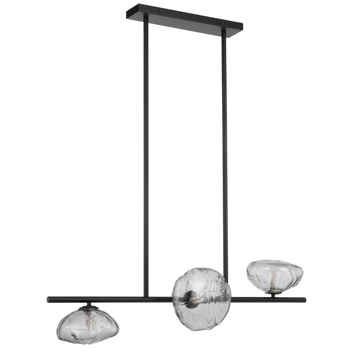 Telbix Zecca 3 Light Horizontal Pendant Black Smoke