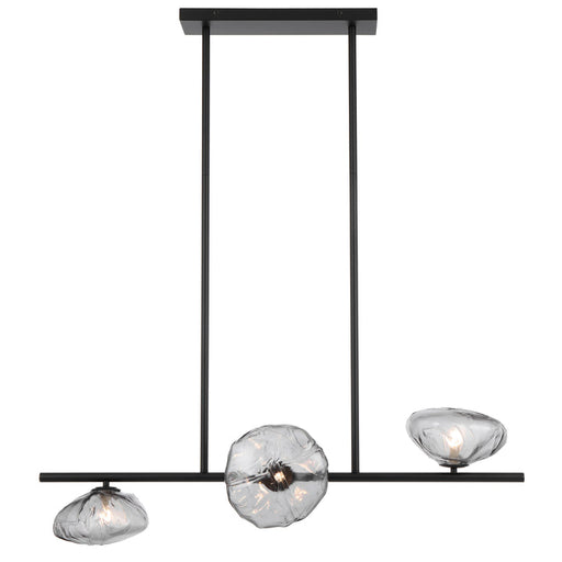 Telbix Zecca 3 Light Horizontal Pendant Black Smoke