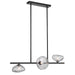 Telbix Zecca 3 Light Horizontal Pendant Black Smoke