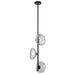 Telbix Zecca 3 Light Vertical Pendant Black Smoke