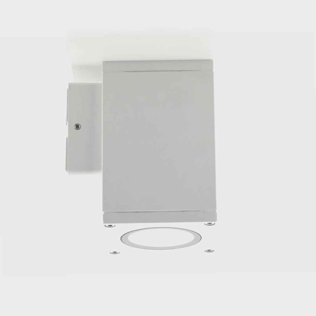 Quadru TRI Colour LED Fixed Down Wall Light White Video