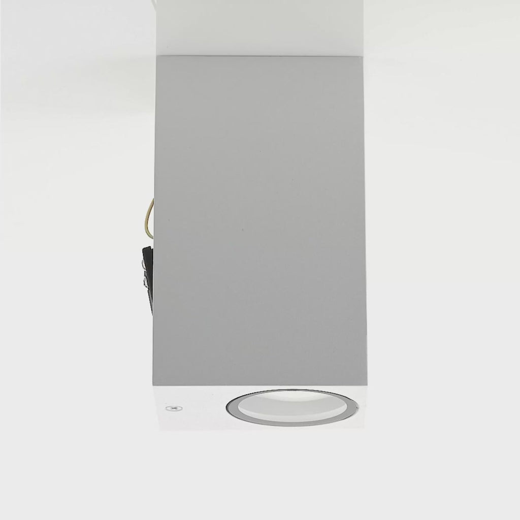 Accord TRI Colour LED Square Up & Down Wall Light Aluminium White Video