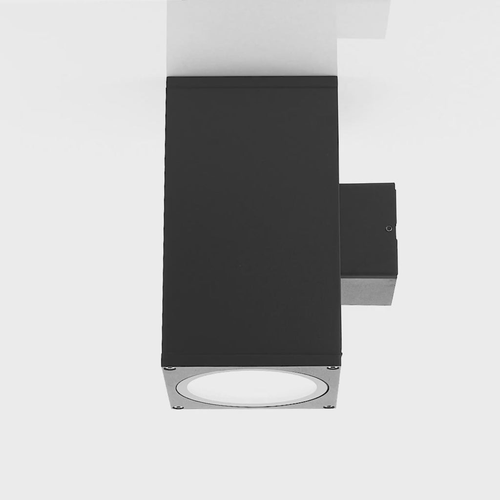 Porter TRI Colour LED Large Square Up & Down Wall Light Aluminium Black Video