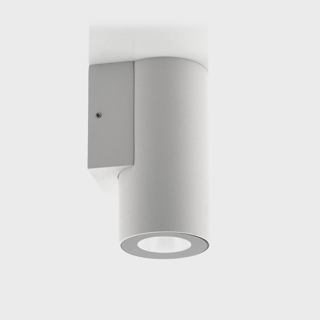 Aries Aluminium 5 Colour LED Fixed Down Wall Light Aluminium White Video