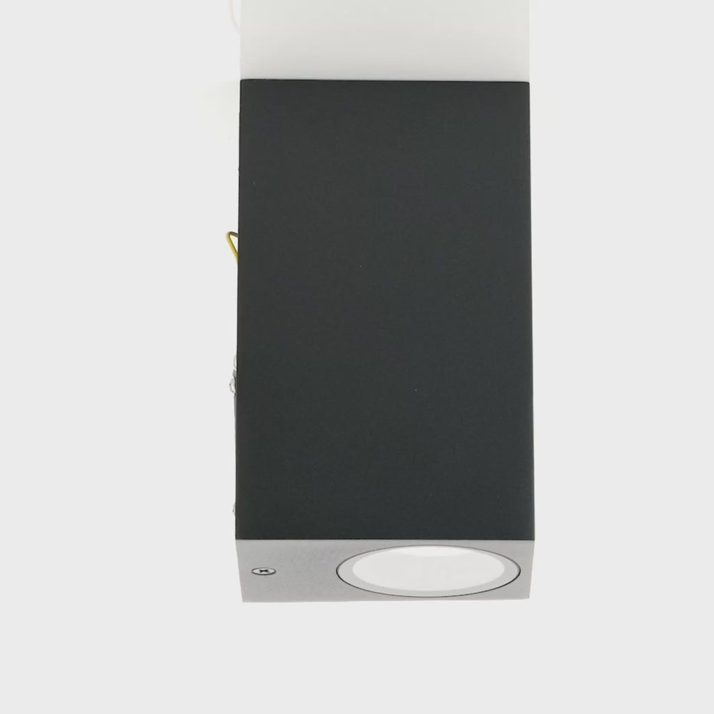 Accord TRI Colour LED Square Up & Down Wall Light Aluminium Black Video